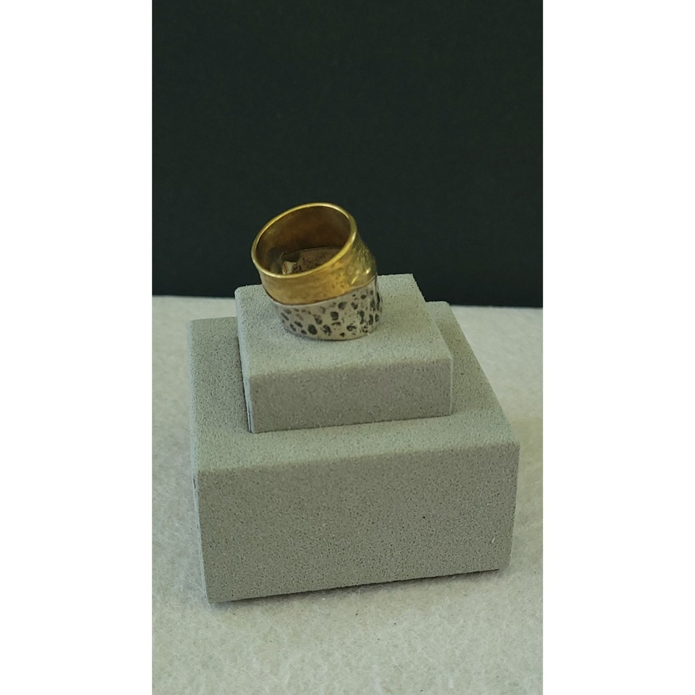 SILPADA Rain or Shine Ring R3134 Sterling Silver Brass Hammered Size 7 -- 8g - Picture 2 of 8